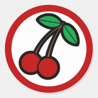 さくらんぼフレーバーのビジュアルサークルステッカーのラベル ラウンドシール