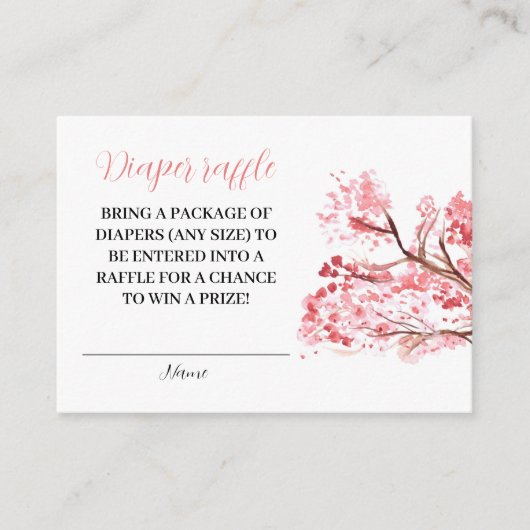 さくらんぼフローラおむつラッフルベビーシャワー エンクロージャーカード (正面)