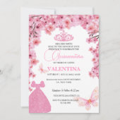 さくらんぼフローラピンクバタフライキンセアニラ 招待状 (正面)