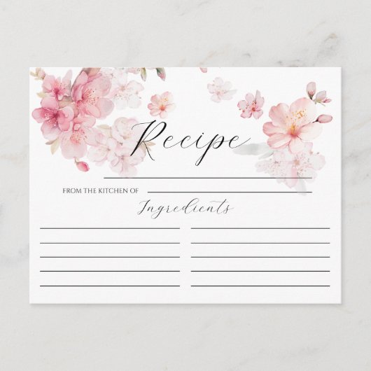さくらんぼフローラブライダルシャワーレシピカード ポストカード (正面)