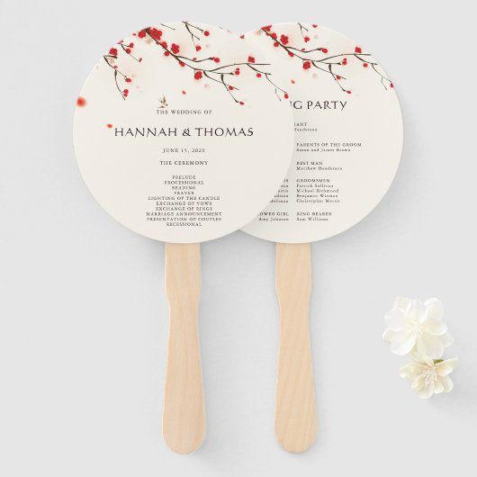 さくらんぼフローラ結婚式 プログラムハンドファン ハンドファン (正面&裏面)