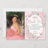 さくらんぼフローラ蝶キンセアニェラ サンキューカード (正面)