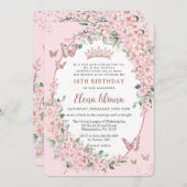 さくらんぼフローラ蝶18誕生日 招待状 (正面/裏面)