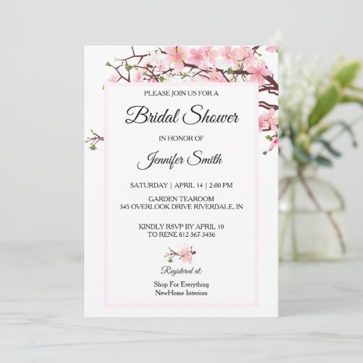 さくらんぼブライダルシャワーピンクピンクカード シーズンカード (スタンド正面)