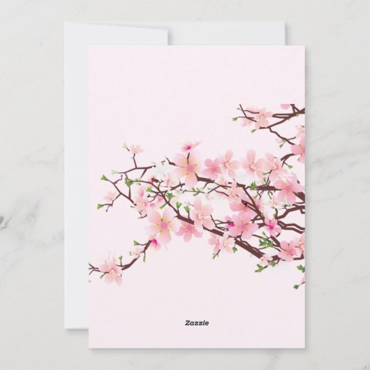 さくらんぼブライダルシャワーピンクピンクカード シーズンカード (裏面)