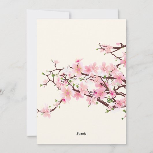 さくらんぼブライダルシャワーピンクベージュカード シーズンカード (裏面)