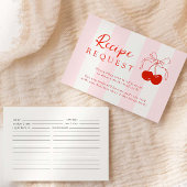 さくらんぼブライダルシャワーレシピ要求 エンクロージャーカード