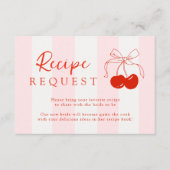 さくらんぼブライダルシャワーレシピ要求 エンクロージャーカード (正面)