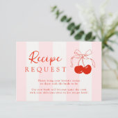 さくらんぼブライダルシャワーレシピ要求 エンクロージャーカード (スタンド正面)