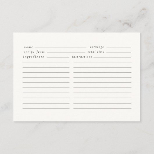 さくらんぼブライダルシャワーレシピ要求 エンクロージャーカード (裏面)