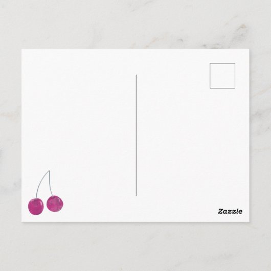 さくらんぼブライダルシャワー招待 ポストカード (裏面)