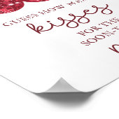 さくらんぼブライダルシャワー数の推測キス ポスター (角)