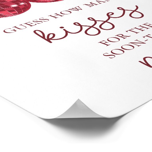 さくらんぼブライダルシャワー数の推測キス ポスター (角)