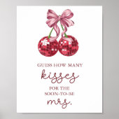 さくらんぼブライダルシャワー数の推測キス ポスター (正面)