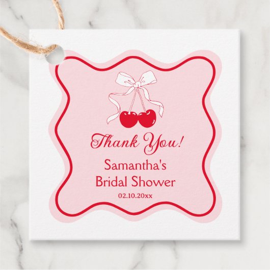 さくらんぼブライダルシャワー フェイバータグ (正面)