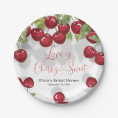 さくらんぼブライダルシャワー ペーパープレート (正面)