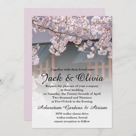 さくらんぼブラウズフラワーズ結婚式招待状 招待状 (正面/裏面)