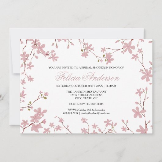 さくらんぼブラウズブライダルシャワー招待状 招待状 (正面)
