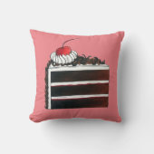 さくらんぼブラックフォレストケーキショップスライスベーカリーベイカー クッション (正面)