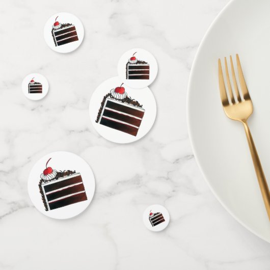 さくらんぼブラックフォレストケーキスライス誕生日パーティーフード コンフェッティ (グループ)