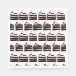 さくらんぼブラックフォレストケーキスライス誕生日パーティーフード スタンダードランチョンナプキン