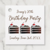 さくらんぼブラックフォレストケーキスライス誕生日パーティーフード フェイバータグ (正面)