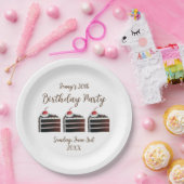 さくらんぼブラックフォレストケーキスライス誕生日パーティーフード ペーパープレート (パーティー)