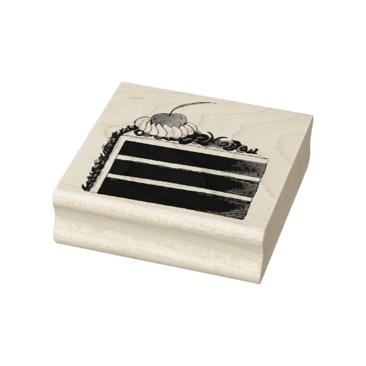 さくらんぼブラックフォレストケーキスライス誕生日パーティーフード ラバースタンプ (スタンプ)