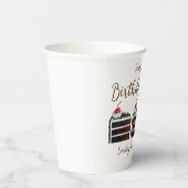 さくらんぼブラックフォレストケーキスライス誕生日パーティーフード 紙コップ (右)