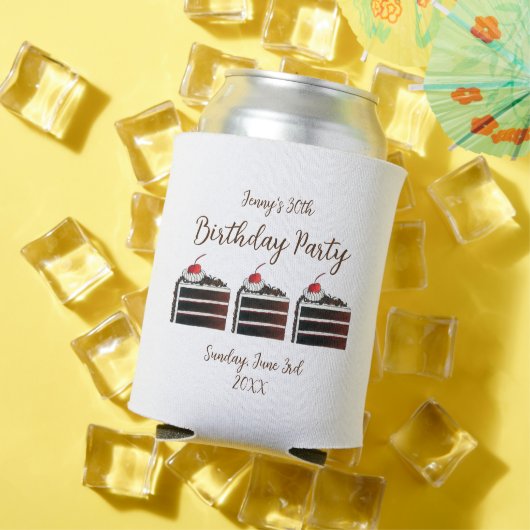 さくらんぼブラックフォレストケーキスライス誕生日パーティーフード 缶クーラー (インサイチュ 夏)