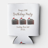 さくらんぼブラックフォレストケーキスライス誕生日パーティーフード 缶クーラー (正面)