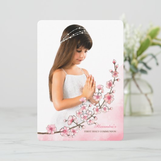 さくらんぼブラッサムブランチフォト招待状 招待状 (スタンド正面)