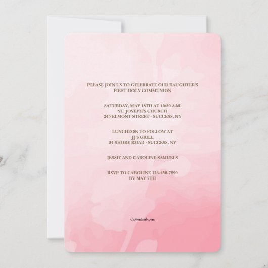 さくらんぼブラッサムブランチフォト招待状 招待状 (裏面)