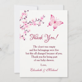 さくらんぼブラッズバタフライ |赤ちゃんシャワーありがとう 招待状