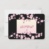 さくらんぼブラッズピンクブラック誕生日RSVP 出欠カード (裏面)