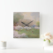 さくらんぼブラッズホームズウォーターカラーランスケープ春 スクエア壁時計 (ホーム)