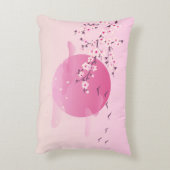 さくらんぼブラッ日本のズランドスケープピンク アクセントクッション (裏面(縦))