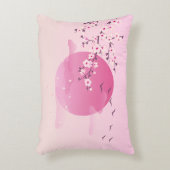 さくらんぼブラッ日本のズランドスケープピンク アクセントクッション (正面(垂直))