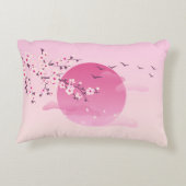 さくらんぼブラッ日本のズランドスケープピンク アクセントクッション (裏面)