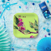 さくらんぼブランチオングリーンバイリナンダラ紙プレート ペーパープレート (パーティー)