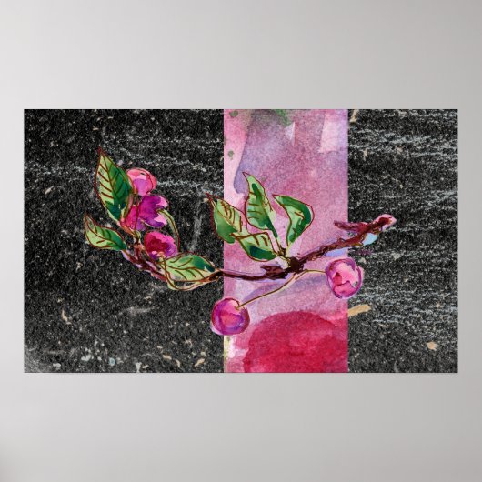さくらんぼブランチ、赤と黒 ポスター (正面)