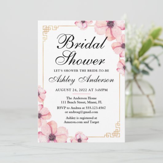 さくらんぼブラ日本のッサムシャワーの招待 招待状 (スタンド正面)