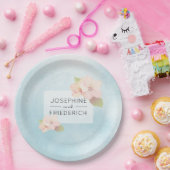 さくらんぼブルーウォーター結婚カラー紙プレート ペーパープレート (パーティー)