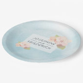 さくらんぼブルーウォーター結婚カラー紙プレート ペーパープレート (アングル)