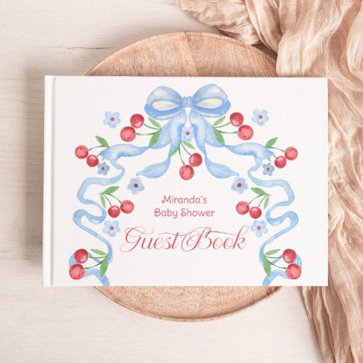 さくらんぼブルーボウベビーシャワー ゲストブック