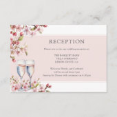 さくらんぼブルームピンクフローラウェディングレセプション エンクロージャーカード (正面)