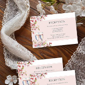 さくらんぼブルームピンクフローラウェディングレセプション エンクロージャーカード