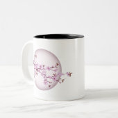 さくらんぼブロッサムさくらんぼツリー日本のジャパン桜 ツートーンマグカップ (正面左)