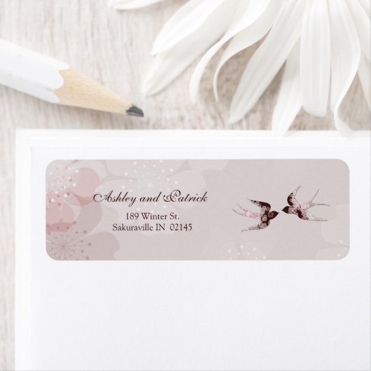 さくらんぼブロッサムとフローラスワローズ住所 シール (インサイチュ)