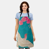 さくらんぼブロッサムと鳩 エプロン (着用した状態)